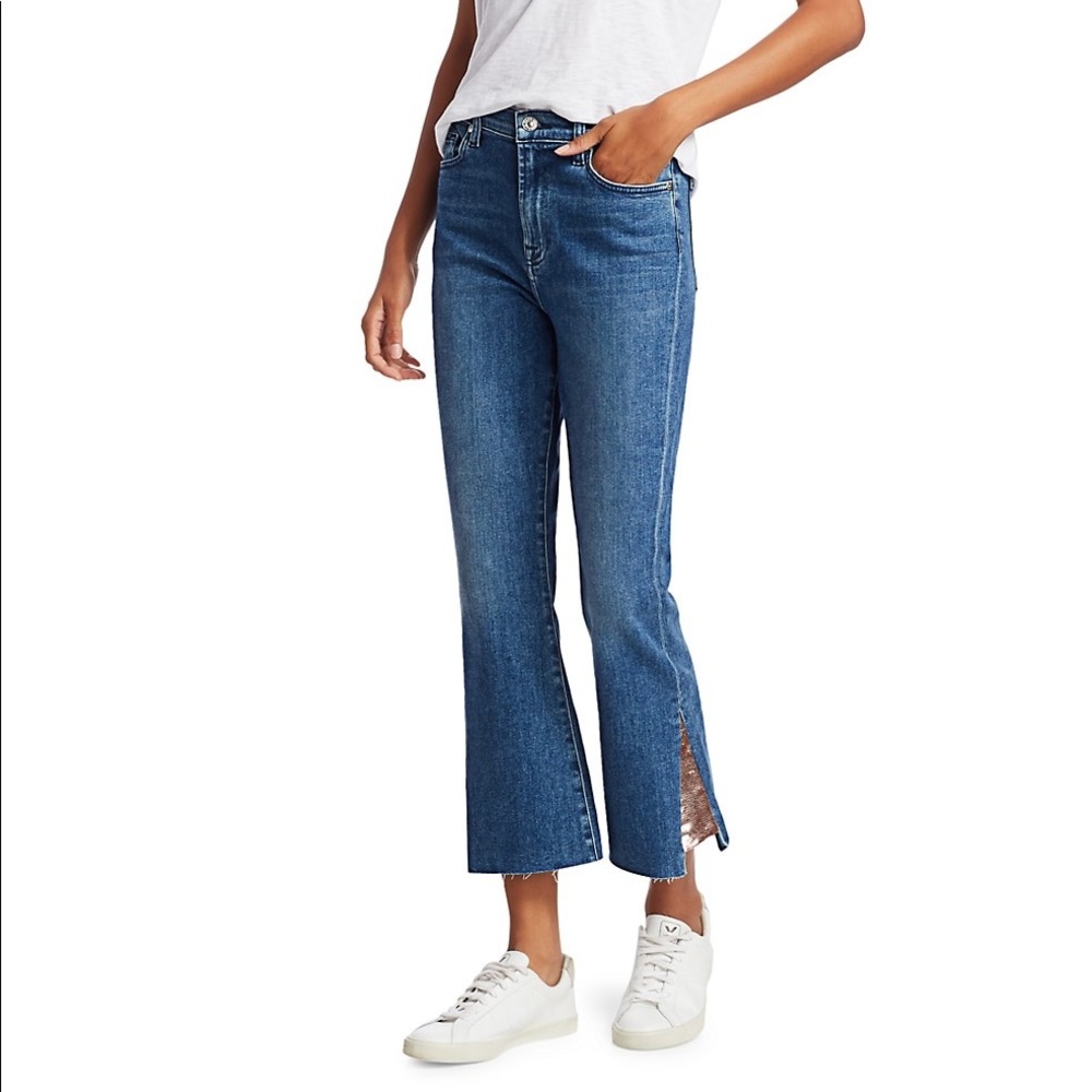7 for all mankind high waist slim kick jeans